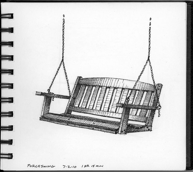 640x570 Porch Swing Store Design Drawings, Tattoos And - Porch Sketch