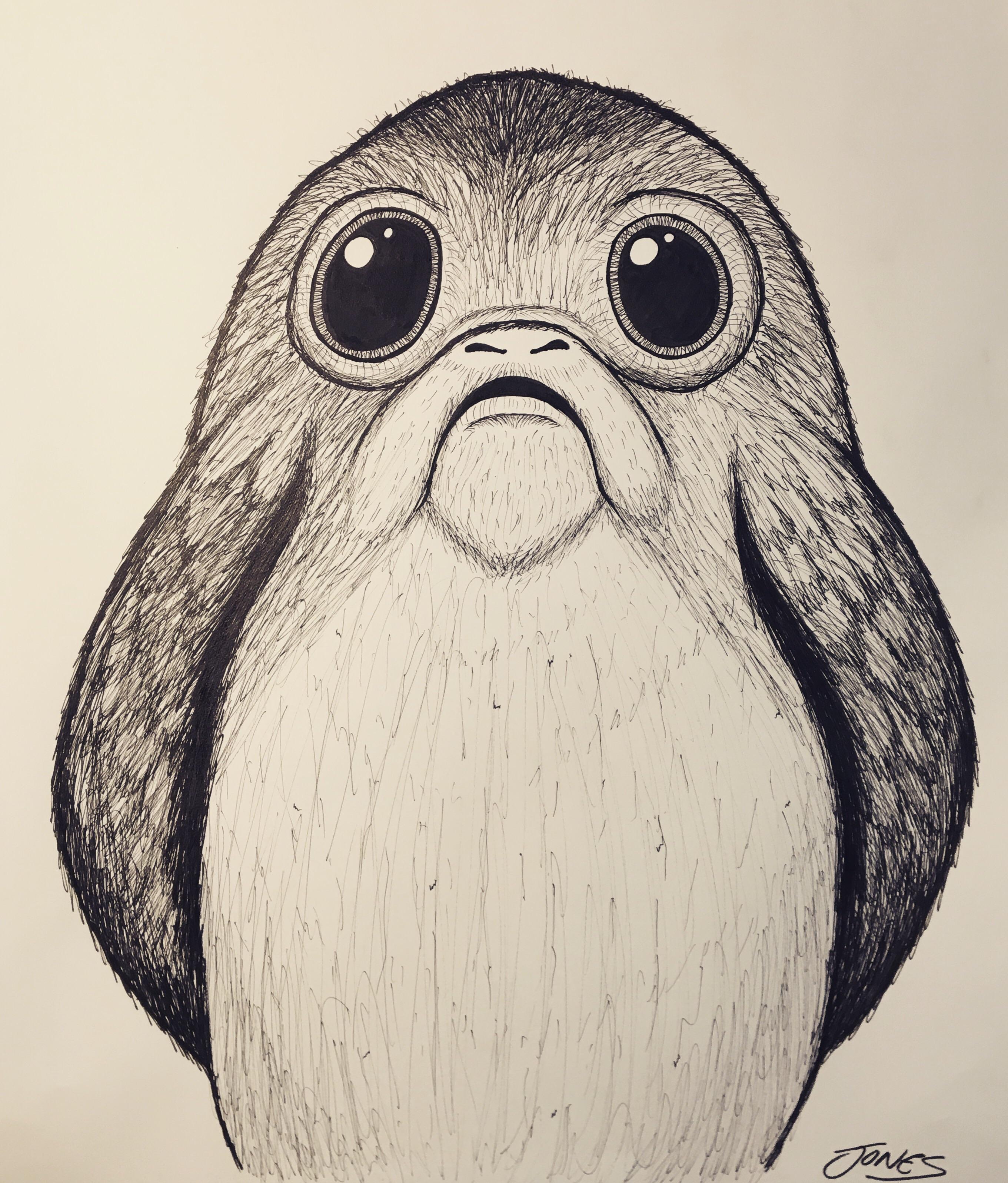 2721x3192 Porg Drawing Starwars - Porg Sketch