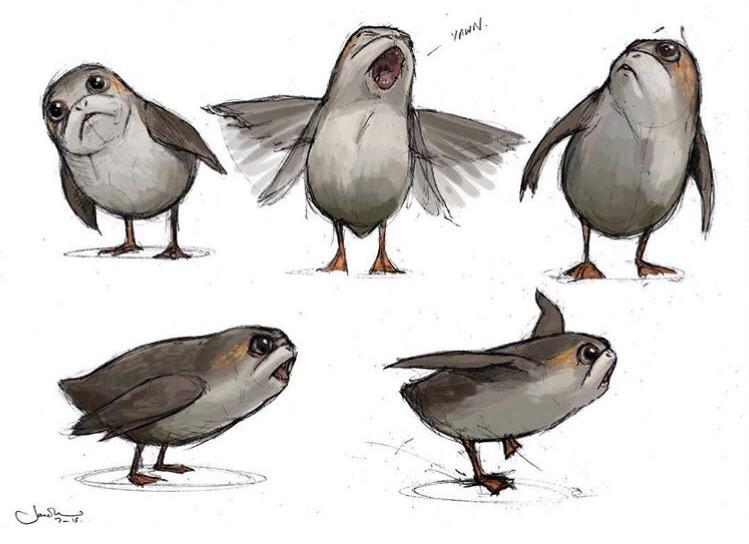 749x544 Porg Sketch Posted To The Official Star Wars Instagram - Porg Sketch