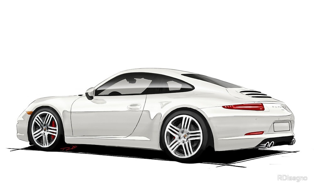 1000x600 Porsche 911 991 Sketch By Rdisegno Redbubble - Porsche 911 Sketch
