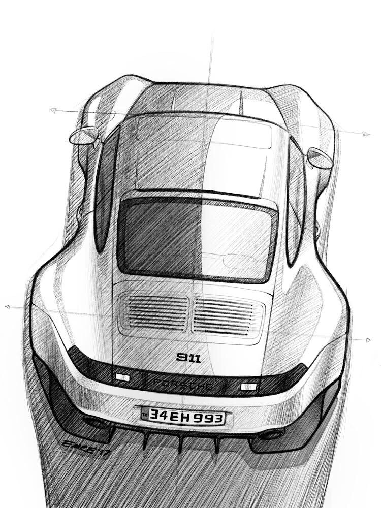 750x1000 993 Sketch - Porsche 911 Sketch