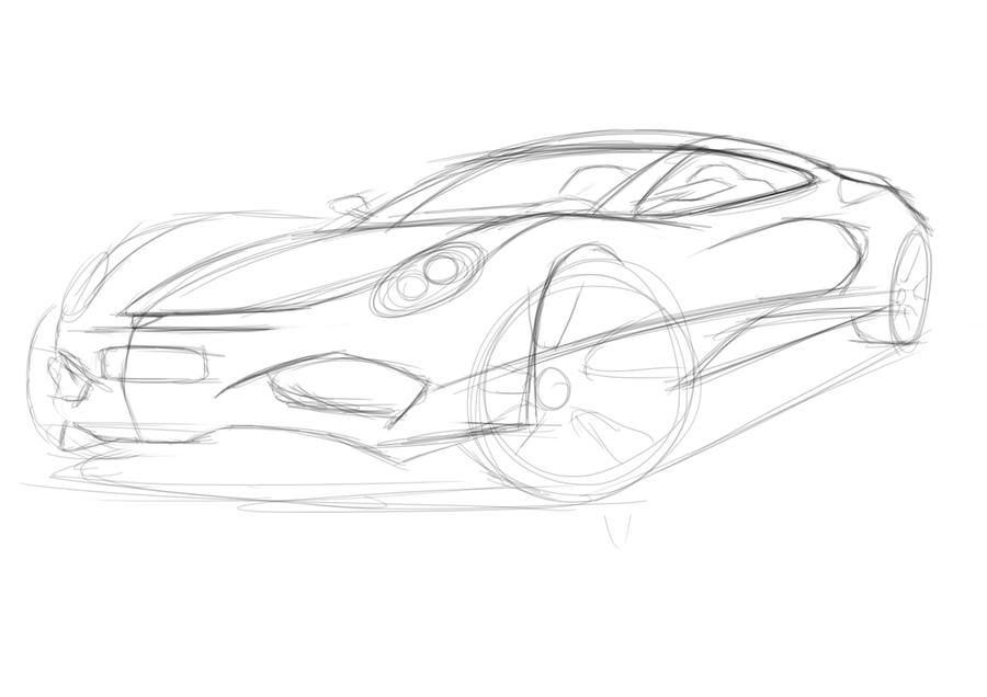 900x636 Porsche Sketch By Dyrborgdesign - Porsche Sketch