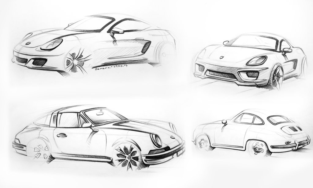 1023x614 Porsche Sketches By Loccorico - Porsche Sketch