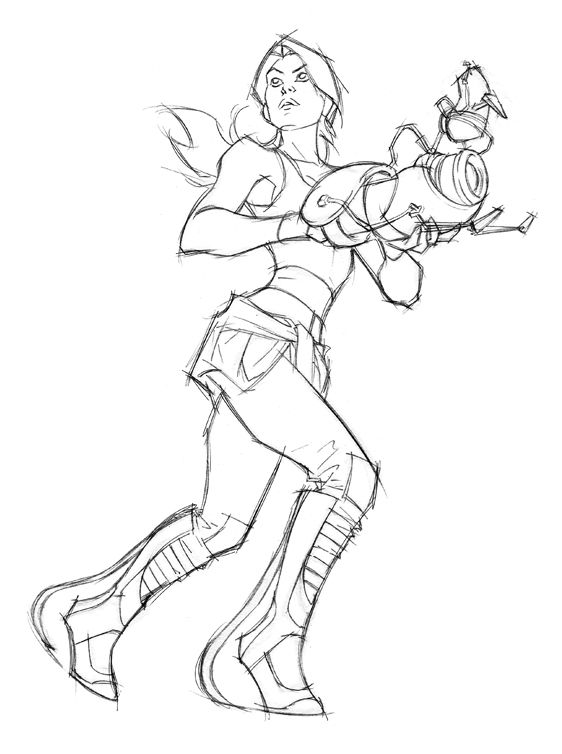 562x754 Portal Chell Sketch Portal Portal, Sketches And - Portal Sketch