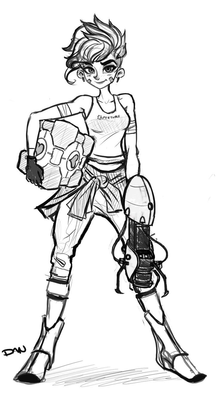 736x1357 Portal Sketch Portal Portal, Sketches And Characters - Portal Sketch