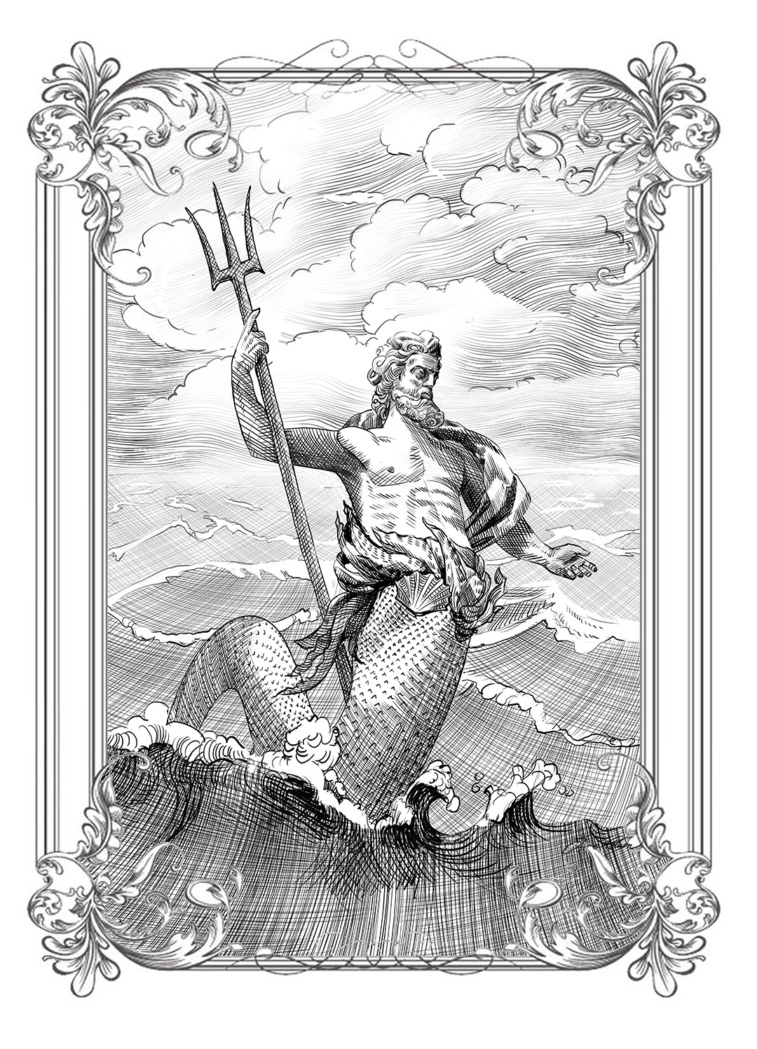 1080x1497 Poseidon Potc Wiki Fandom Powered By Wikia - Poseidon Sketch