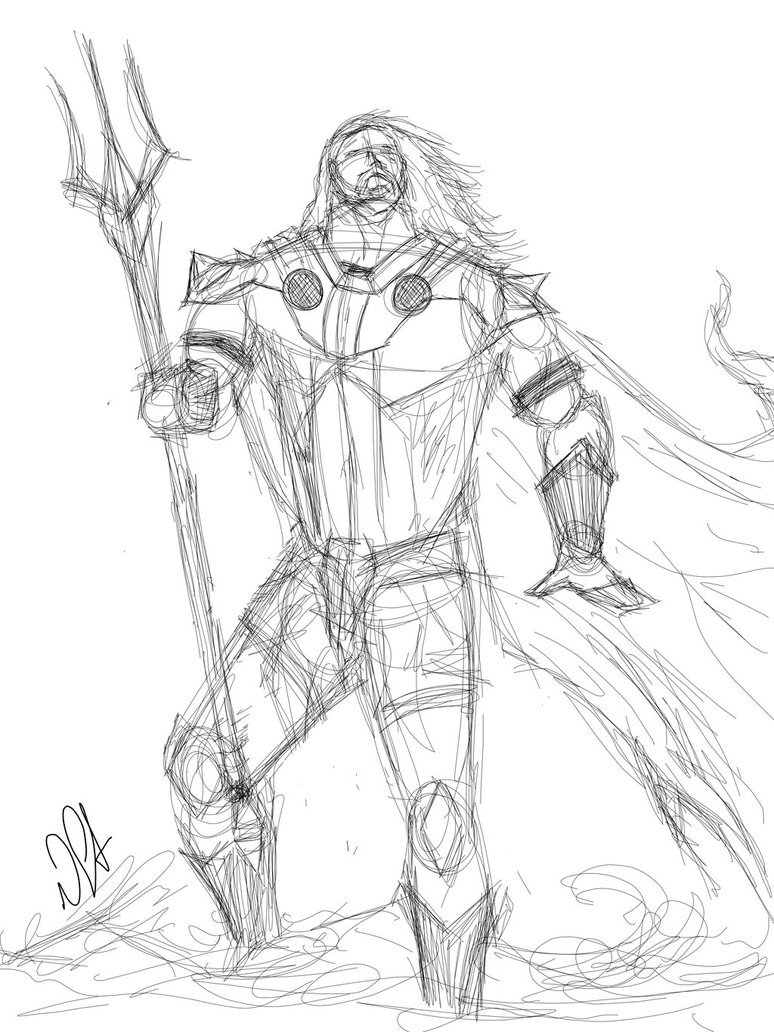 774x1032 Poseidon Sketch By Sarvesh6789 - Poseidon Sketch