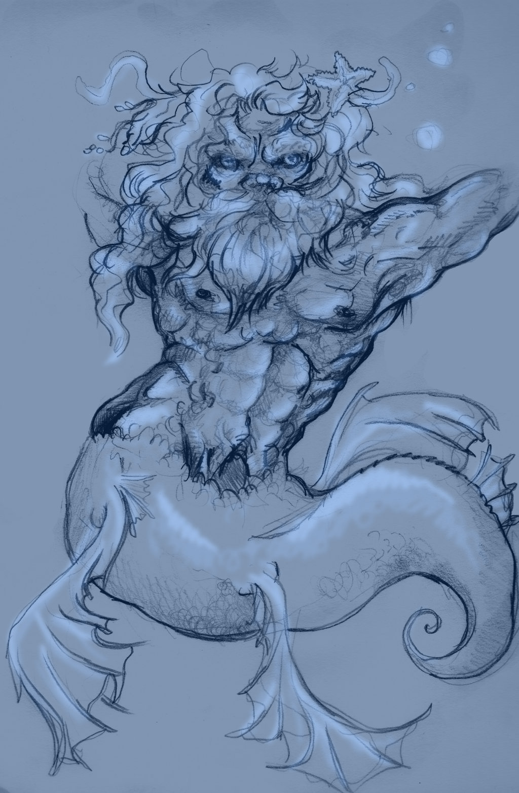 1024x1566 Poseidon Sketch By Shaybles - Poseidon Sketch