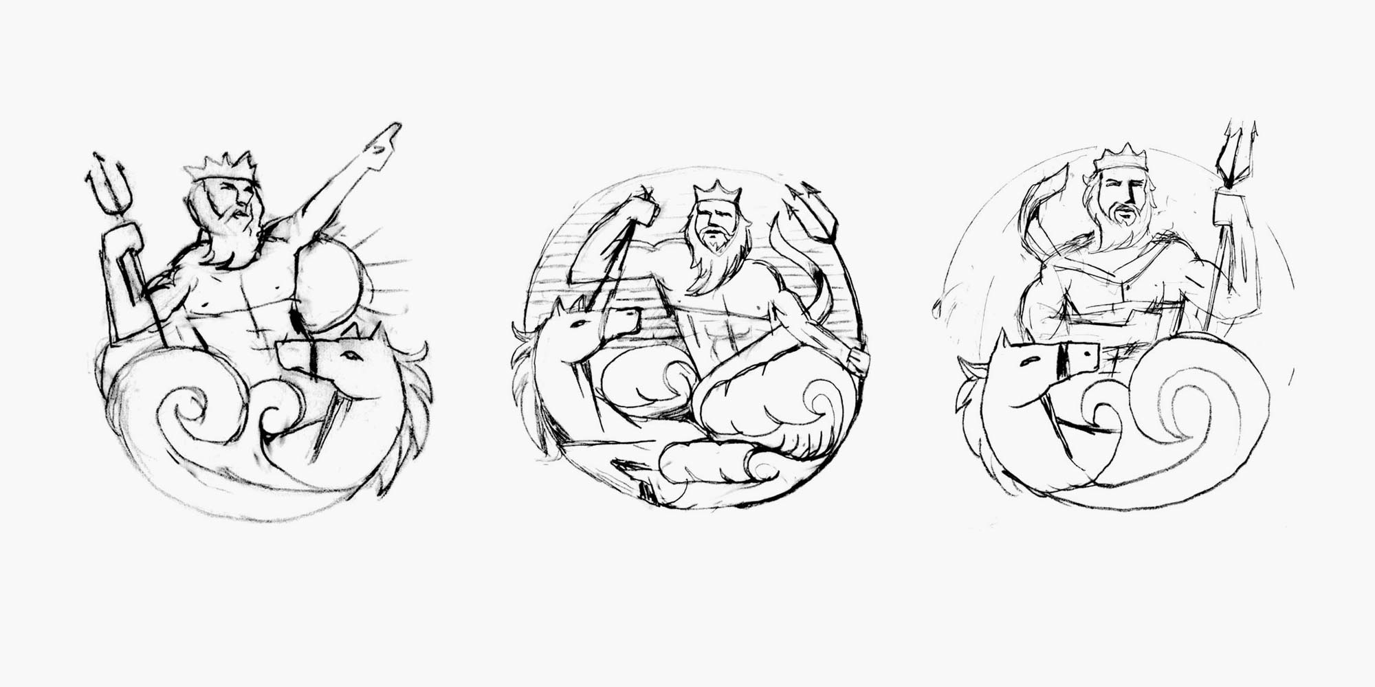 2000x1000 Rebranding Poseidon For The Atlantic Magazine Matt Lehman Studio - Poseidon Sketch