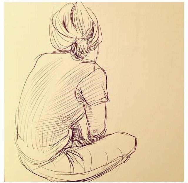 640x623 Sitting Position Sketch Doodle... Drawings - Position Sketch