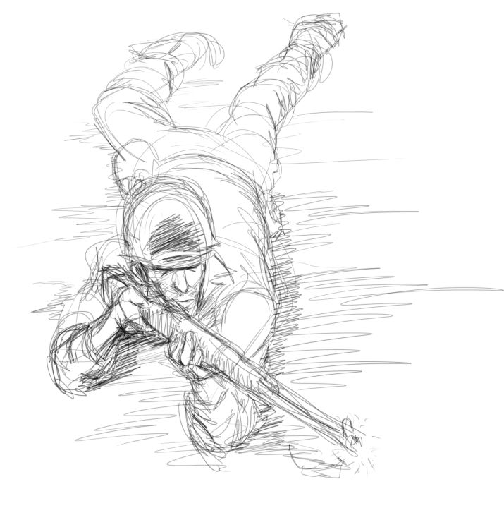 715x737 Firing From Prone Position Sketch Wwii Gis - Position Sketch