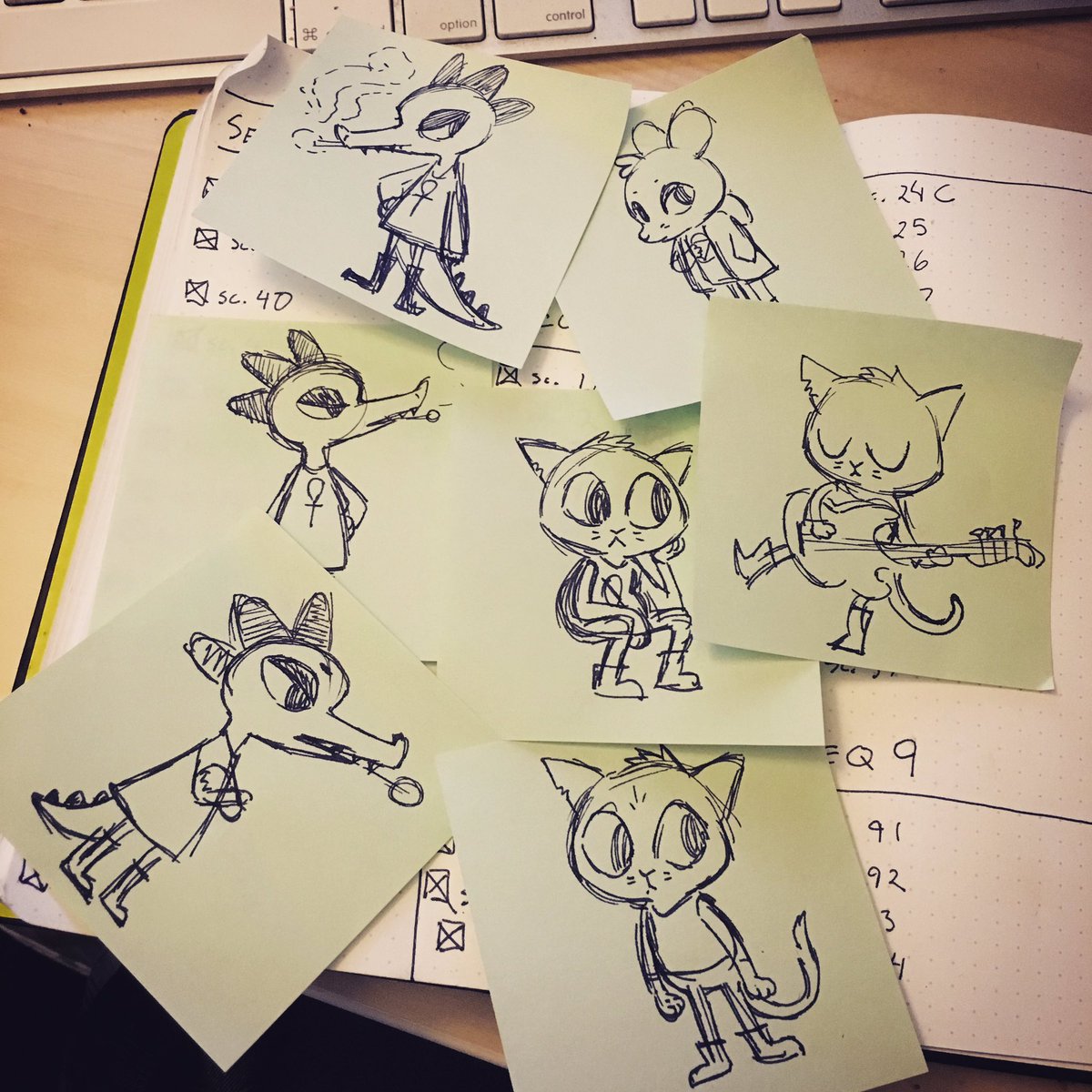 1200x1200 Grace Kraft On Twitter Some Post It Sketches Of Mae, Bea And - Post It Sketches