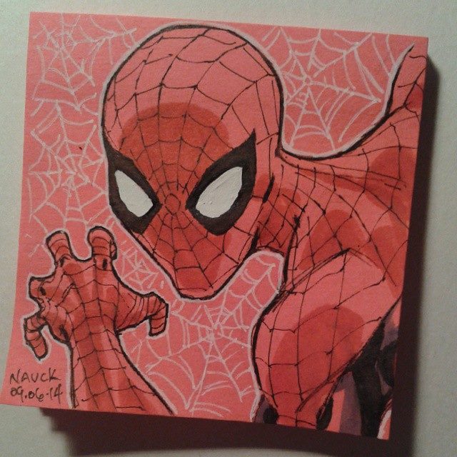 640x640 Post It Note Sketches By Todd Nauck Spider Man We Geek Girls - Post It Sketches