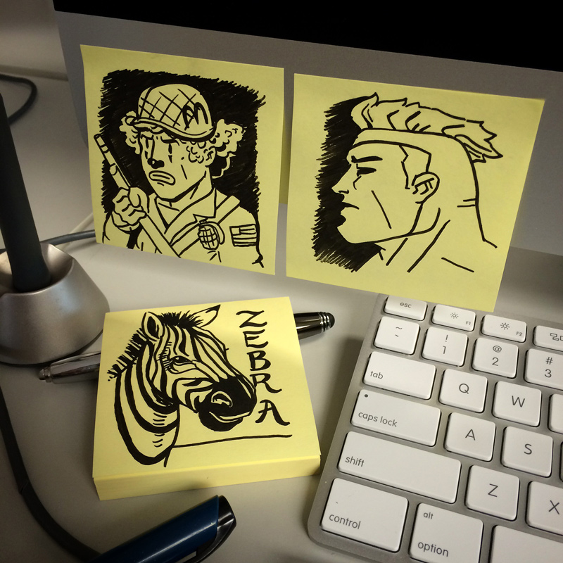 800x800 Random Roundup Art Rocky Davies - Post It Sketches