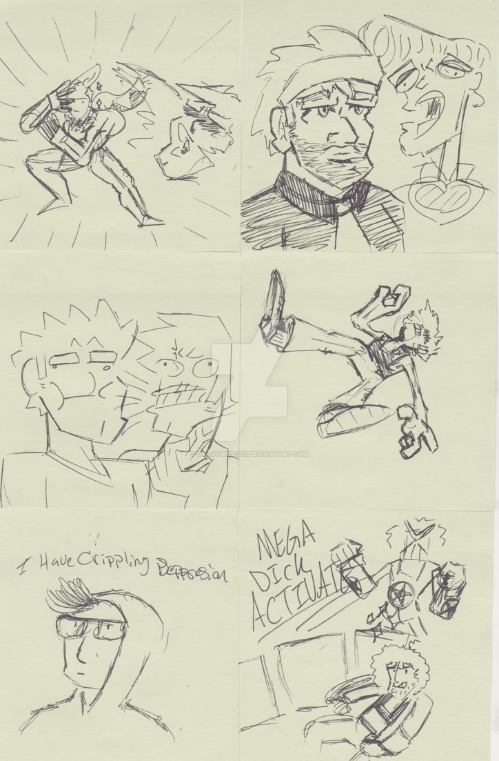 724x1103 Weird Post It Sketches By Ophus Atta - Post It Sketches