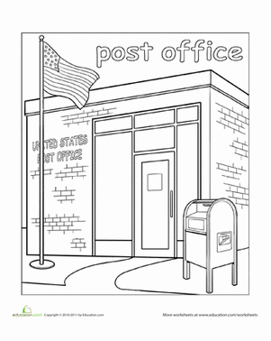 301x378 Paint The Town Post Office Worksheet - Post Office Sketch