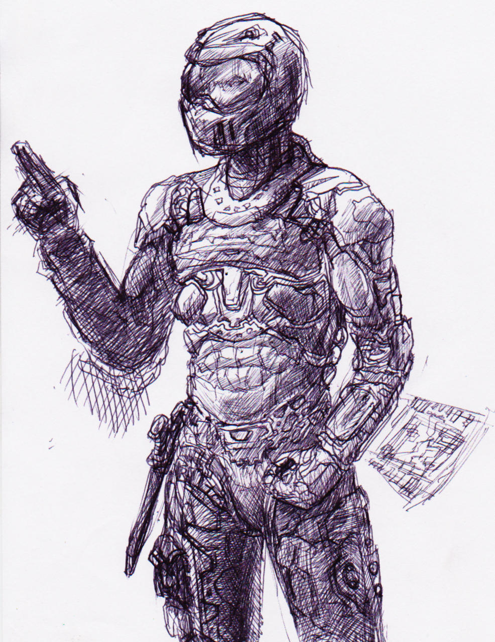 986x1280 Military Spacesuit Sketch Inspired By The Expanse - Post Sketch