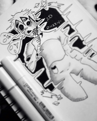 320x400 First Post Take My Pen Sketch Of 2d From Gorillaz - Post Sketch