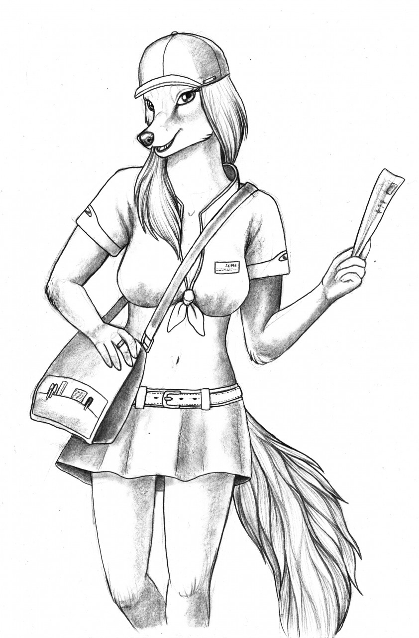 842x1280 Postman Girl By Metka04 - Postman Sketch