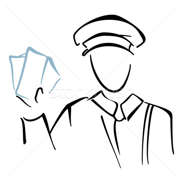 600x600 Postman On Sketch Vector Illustration Oxygen64 ( 3426800 - Postman Sketch