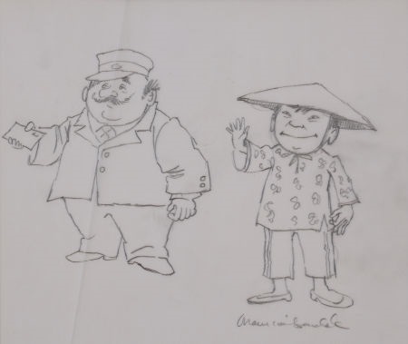450x379 Sketch Of A Postman And Asian Man By Maurice Sendak On Artnet - Postman Sketch