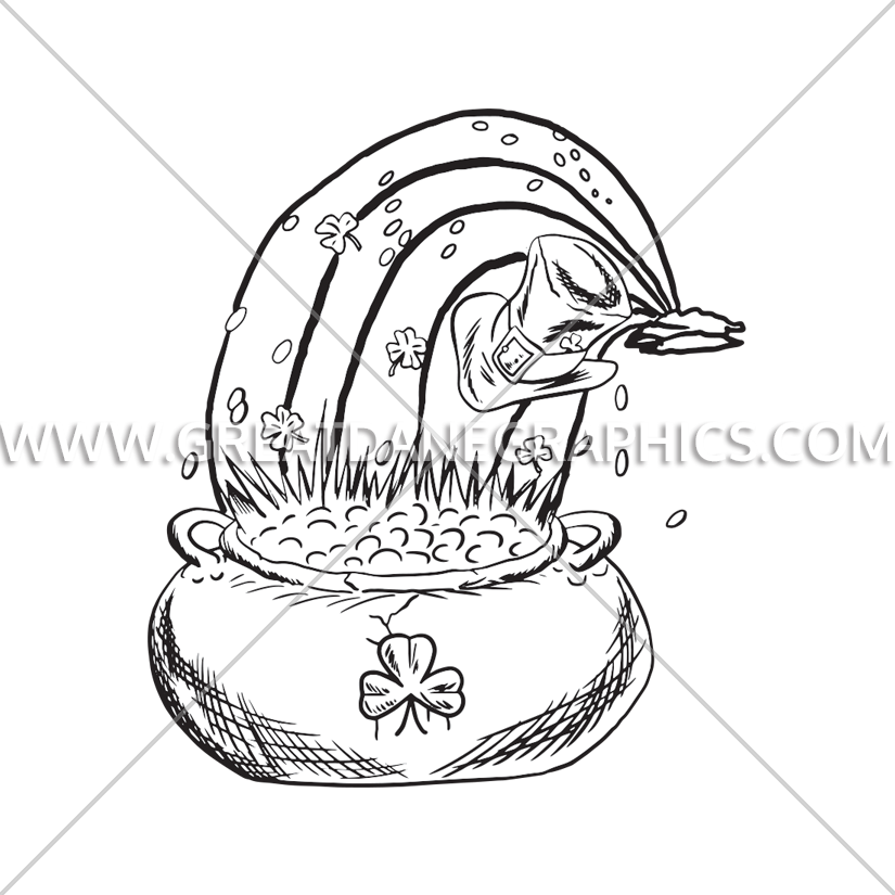 825x825 Pot Of Gold Production Ready Artwork For T Shirt Printing - Pot Of Gold Sketch