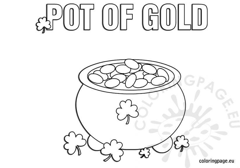 822x575 Pot Of Gold Coloring Page - Pot Of Gold Sketch