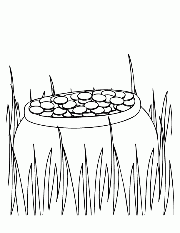 612x792 St Patrick Day Pot Of Gold - Pot Of Gold Sketch