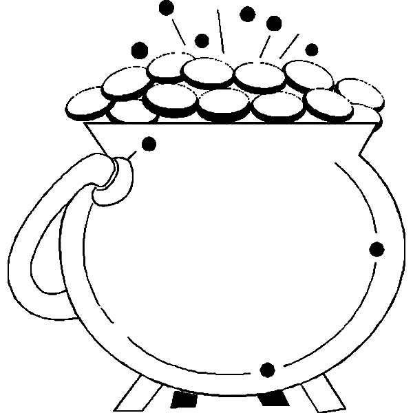 600x600 Pot Of Gold Coloring Sheet Ashlee Club.tk - Pot Of Gold Sketch