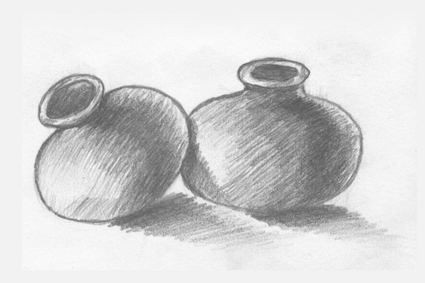 600x400 Sketches Santosh Kushanwar - Pot Sketch