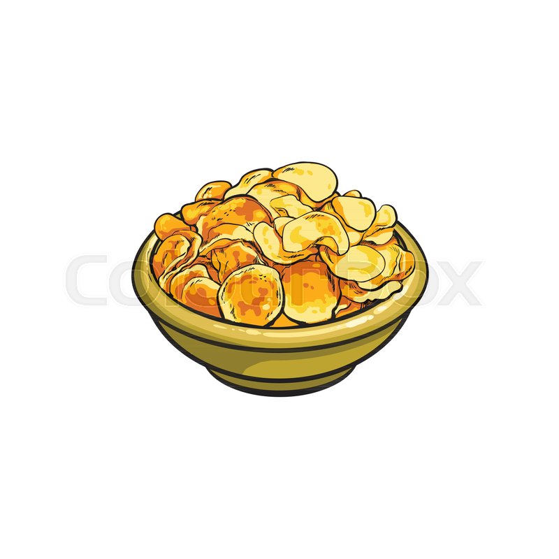 800x800 Potato Chips In Ceramic Bowl, Hand Drawn, Sketch Style Vector - Potato Chip Sketch