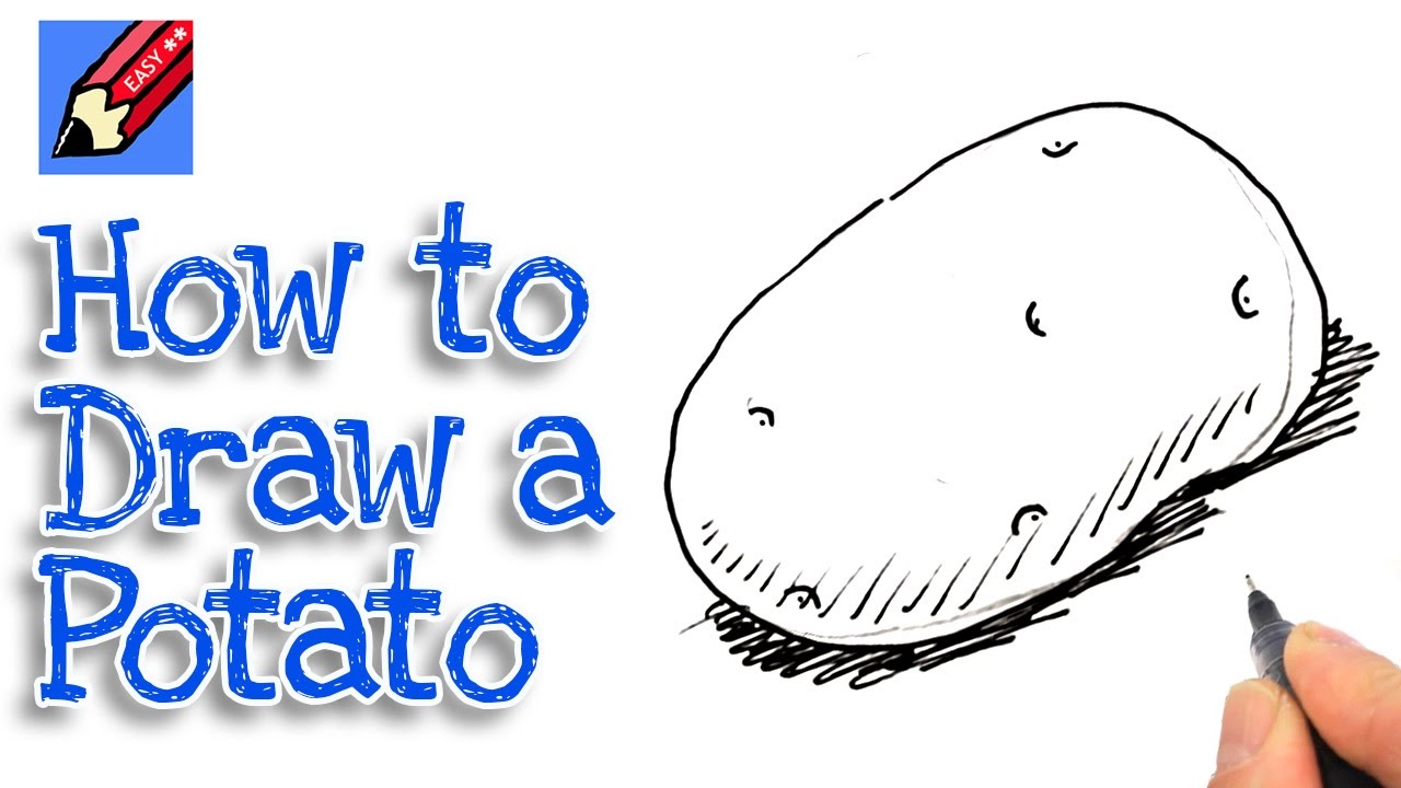 1280x720 Learn How To Draw A Potato Real Easy For Kids And Beginners - Potato Sketch