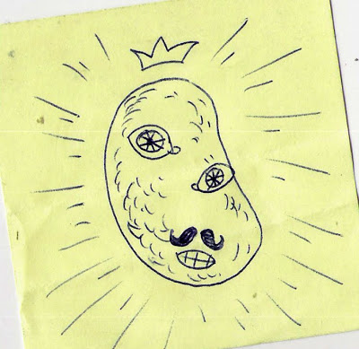 400x389 The Royal Daily Sketch King Potato Sketch On A Post It - Potato Sketch