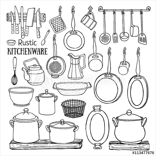 Pots And Pans Sketch at PaintingValley.com | Explore collection of Pots ...