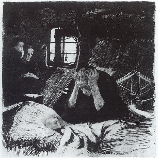 518x516 Kathe Kollwitz Poverty - Poverty Sketch