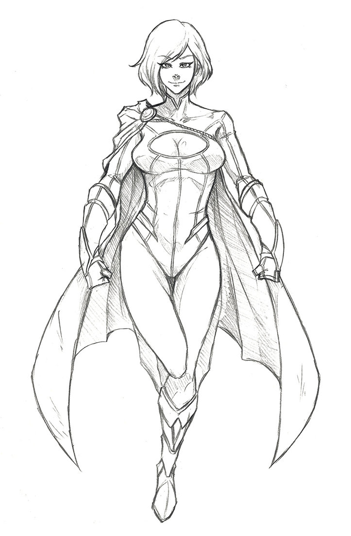 723x1104 Sketch - Power Girl Sketch