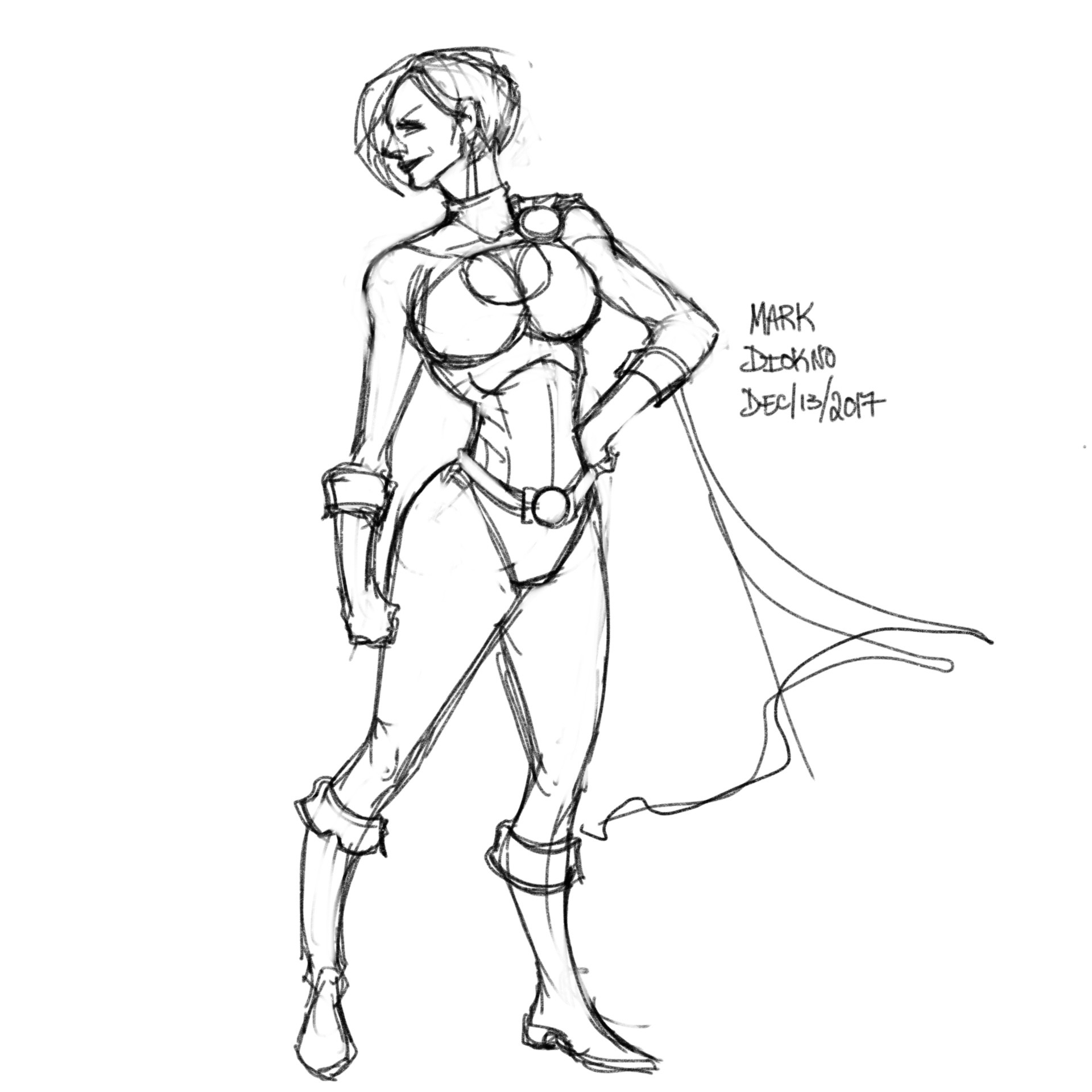 1920x1920 Artstation - Power Girl Sketch