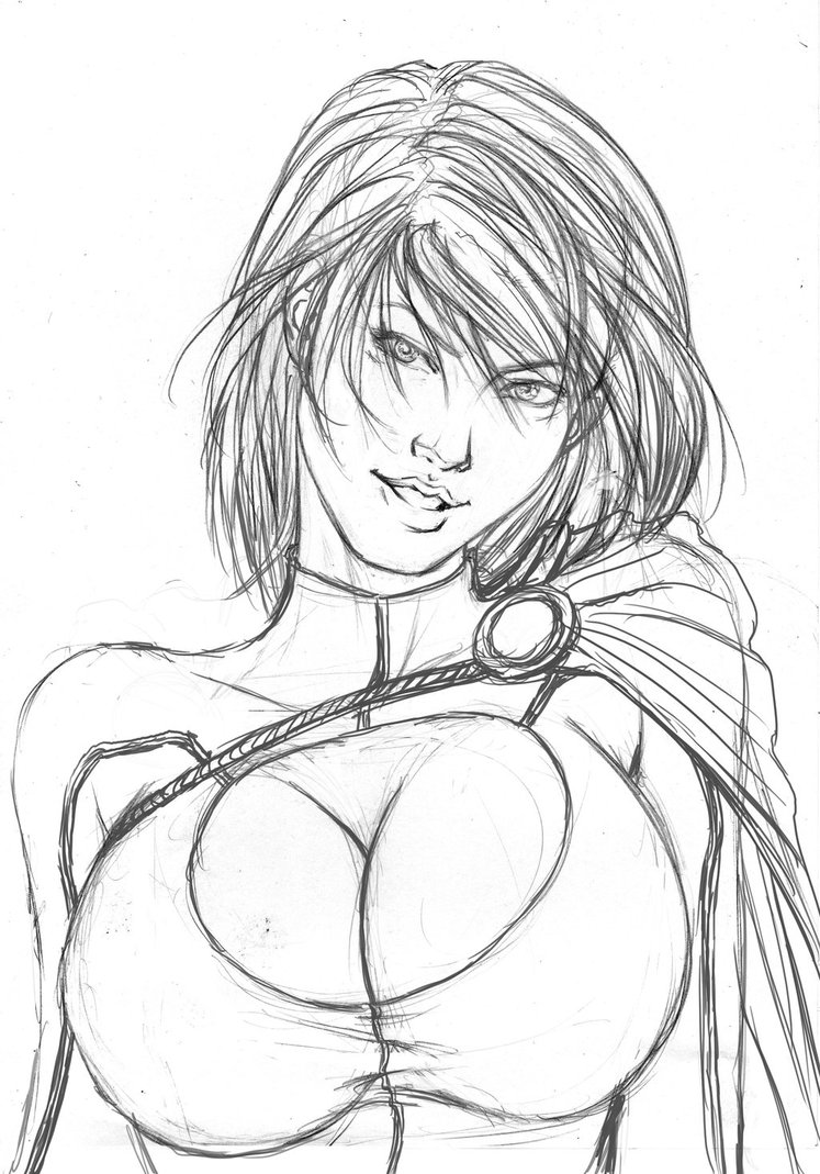 747x1069 Sketch Power Girl By Eijinet - Power Girl Sketch