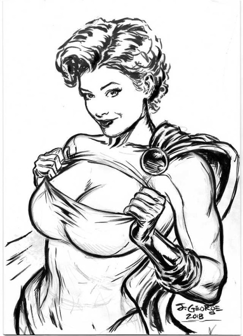 500x690 Powergirl Sketch Tumblr - Power Girl Sketch
