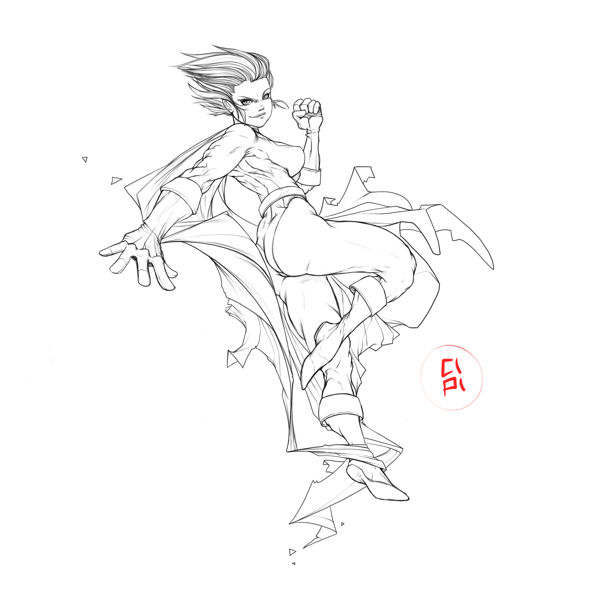 1920x1920 Cipi82 Art - Power Girl Sketch