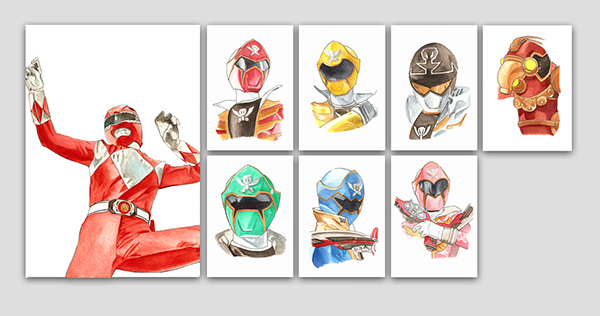 600x316 Power Rangers Sketch Cards On Behance - Power Rangers Sketch