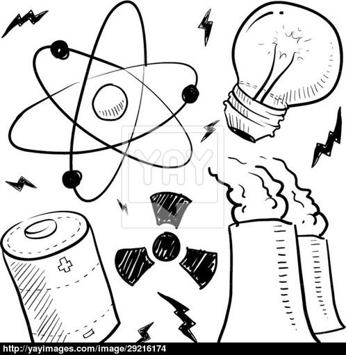 498x512 Nuclear Power Objects Sketch Vector - Power Sketch