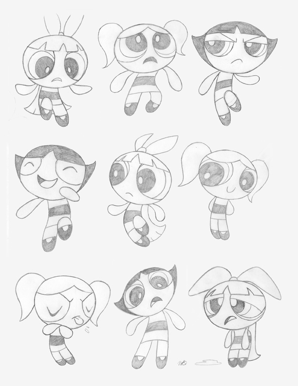 612x792 Powerpuff Girls Comic Book Art By Bill Forster - Powerpuff Girls Sketch