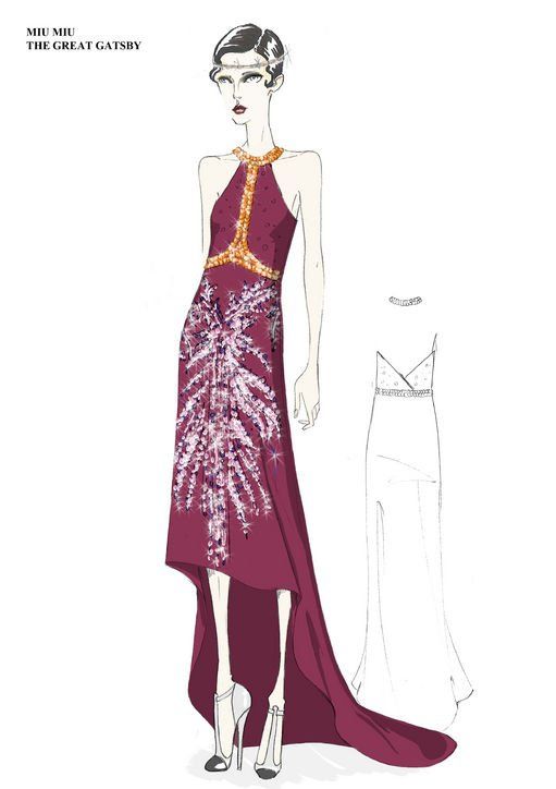 511x724 Prada Sketches For The Great Gatsby. Art Illustrations - Prada Sketches