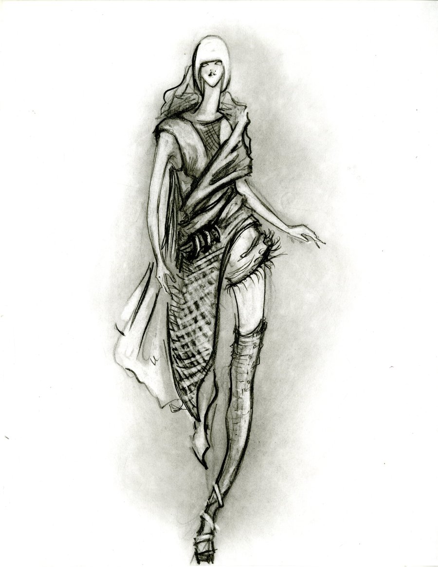 900x1165 Quick Fashion Sketch For Prada By Yoyo Han - Prada Sketches