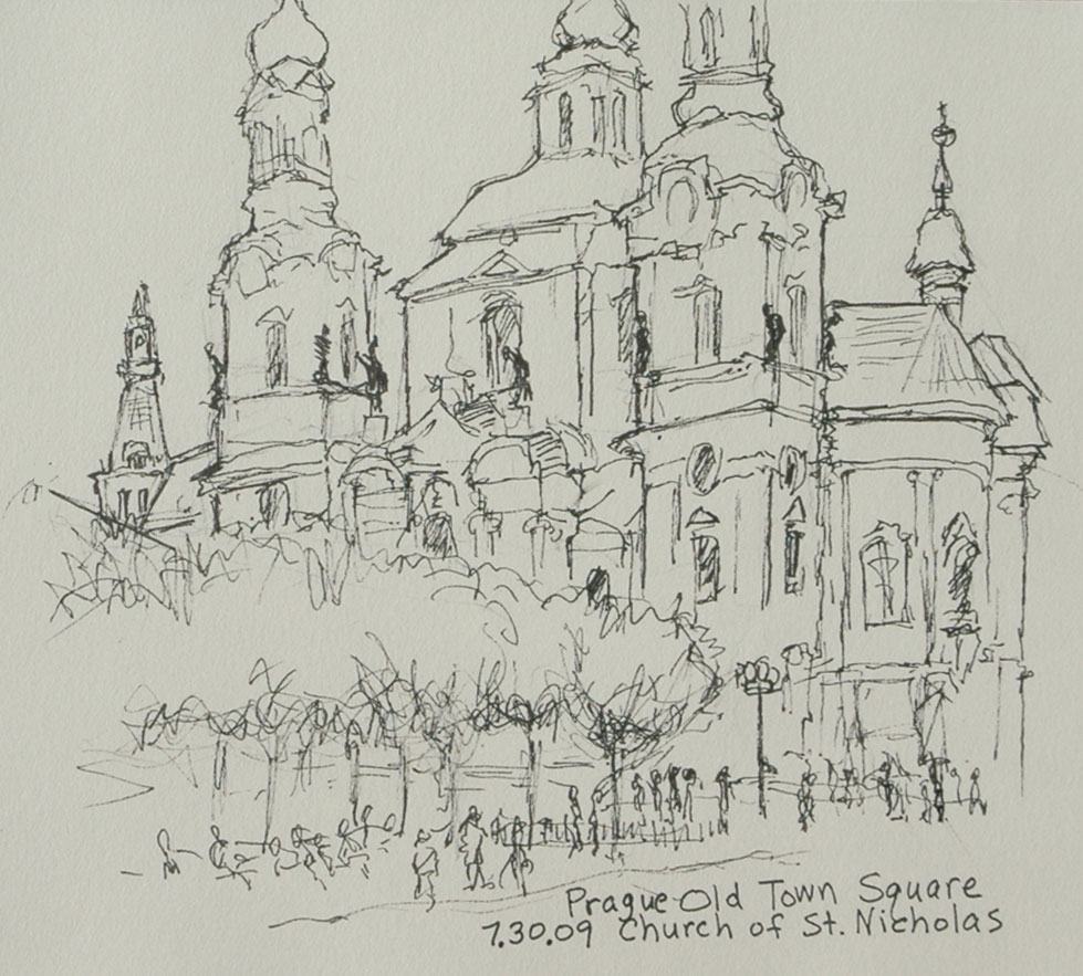 979x883 Vacation Sketches Prague Joan Breckwoldt - Prague Sketch