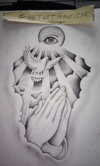336x560 Drawn Tattoo Hand Drawing - Praying Hands Sketch