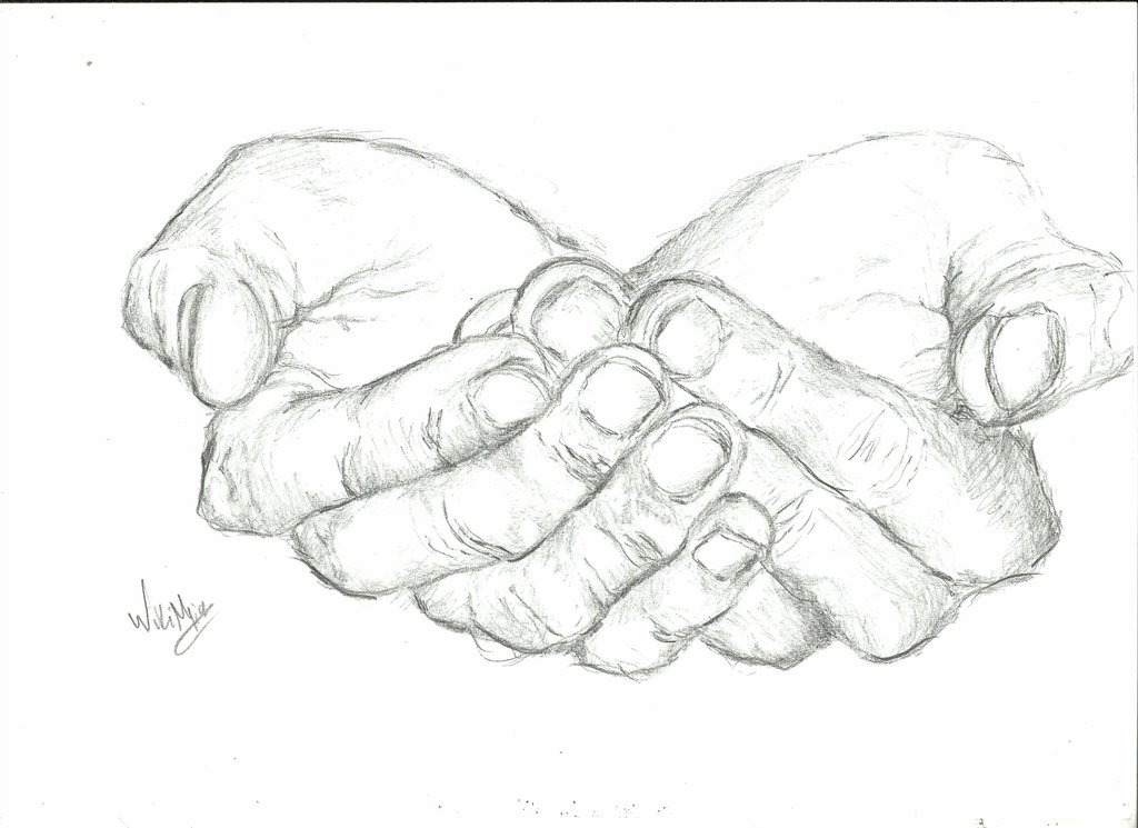 1024x745 Praying Hands. By Wikimia - Praying Hands Sketch