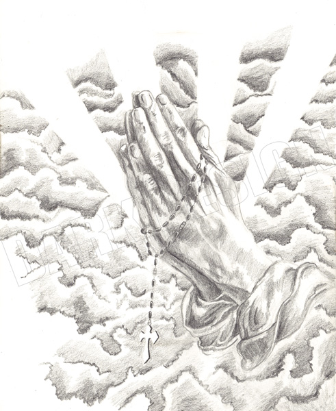 491x600 Praying Hands Tattoo Design - Praying Hands Tattoo Sketch