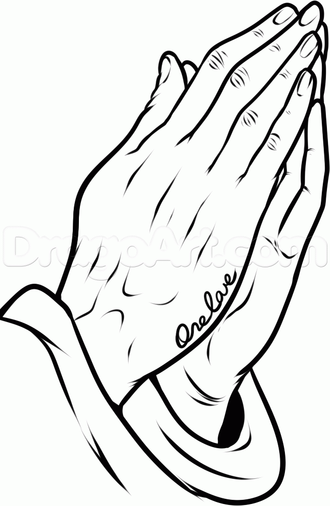 644x988 How To Draw Praying Hands Tattoo Step 10 Drawings - Praying Hands Tattoo Sketch